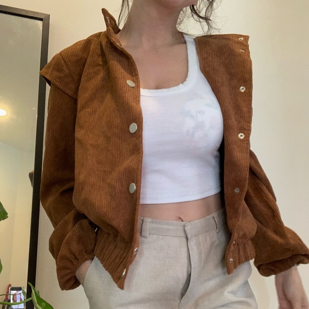Corduroy button down jacket